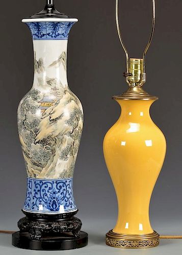 2 ASIAN PORCELAIN LAMPS1st item  389122