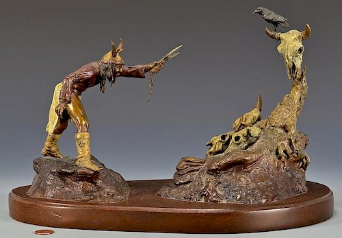 GILBRETH BRONZE OF APACHE W/ CROWTerry