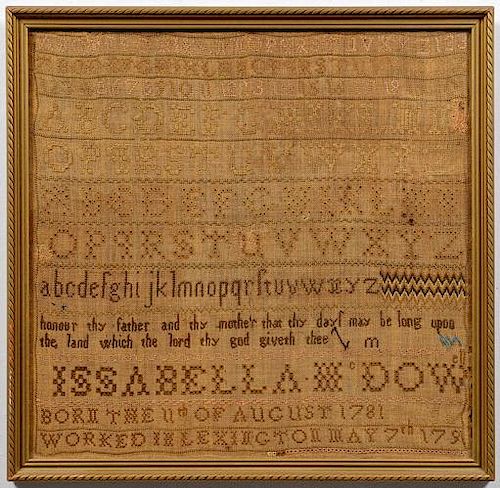 1791 DATED SAMPLER, LEXINGTON KYKentucky