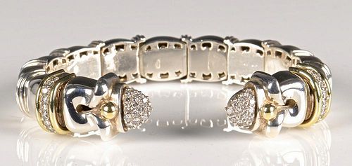 DESIGNER STERLING 18K, DIA BRACELETDesigner