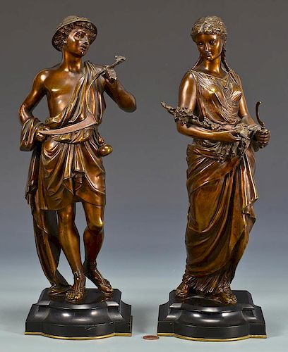 PR OF BRONZE CLASSICAL FIGURAL 38918e