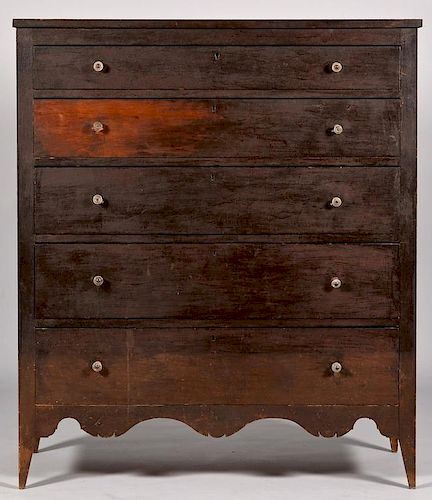 NC CHERRY CHEST W/ ELABORATE SKIRT,