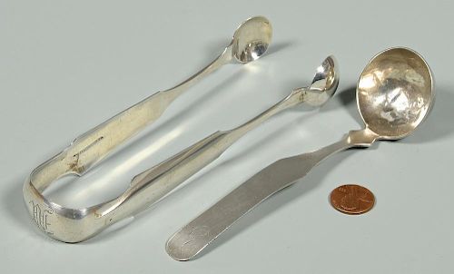 KY COIN SILVER TONGS AND COIN SILVER