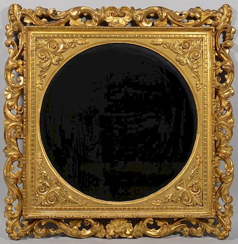 LARGE GILT CARVED ROCOCO MIRROR  3891f3