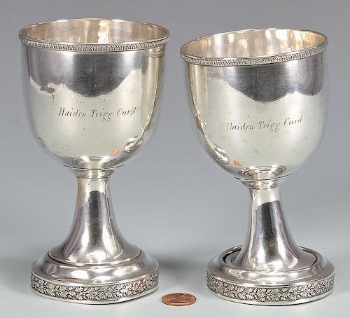 PR COIN SILVER GOBLETS, KY HISTORYPair