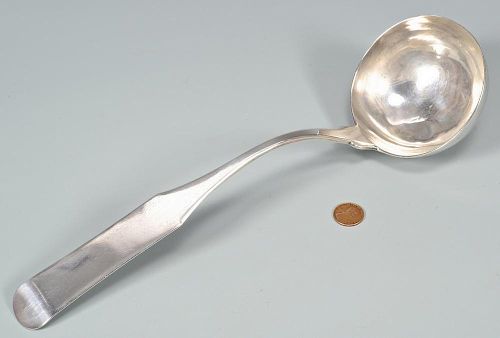 COIN SILVER PUNCH LADLE, BLANCHARD INCUSE