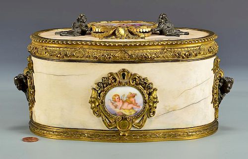 FRENCH DRESSER BOX W/ BRONZE ORMOLU