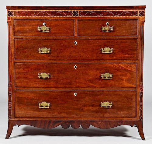 NEOCLASSICAL INLAID CHEST OR BUREAUGeorge