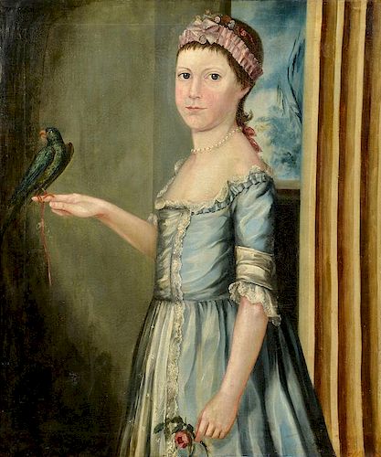 18TH C PORTRAIT OF A GIRL WITH 38924d