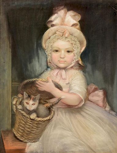 PORTRAIT OF A GIRL WITH KITTENEnglish