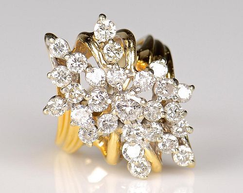 10K DIAMOND WATERFALL CLUSTER RING10K 38926a