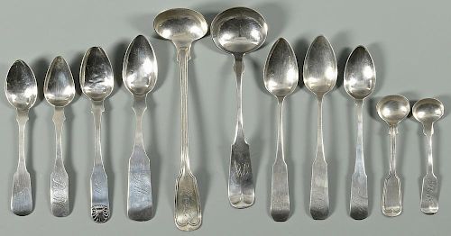 11 PCS COIN SILVER FLATWARE MOSTLY 3892a6