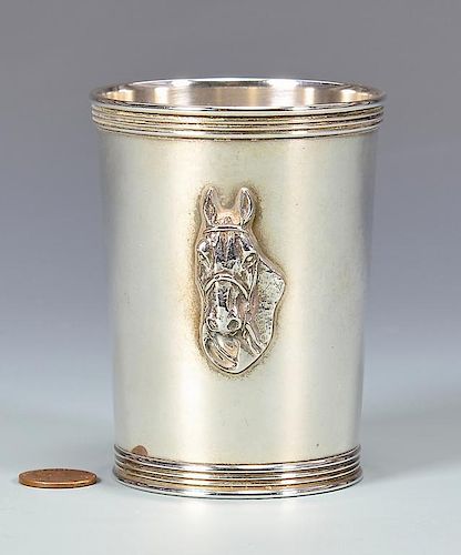 STERLING JULEP CUP, APPLIED HORSE