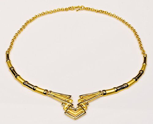 CHINESE MODERN 24K GOLD NECKLACE24K 3892ac