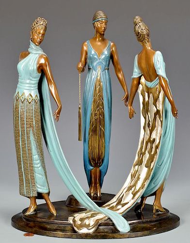 ERTE GILT PAINTED BRONZE, THREE