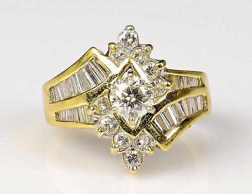 18K FASHION RING W 75 CT DIAMOND 3892aa