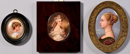 3 PORTRAIT MINIATURES OF FEMALES1st