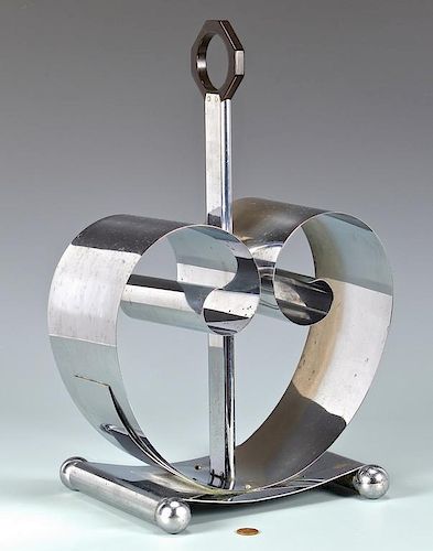 MID-CENTURY CHROME MAGAZINE RACK