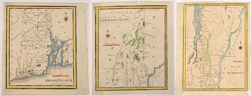 3 HAND-COLORED ENGRAVED NEW ENGLAND