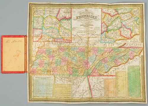 MITCHELL'S POCKET MAP OF TN, 1839The