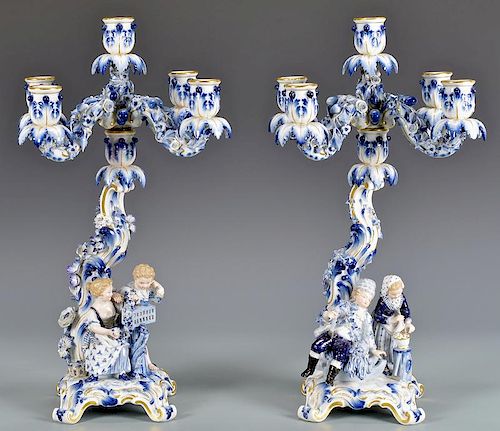 PAIR MEISSEN CANDELABRAPair Meissen 389305