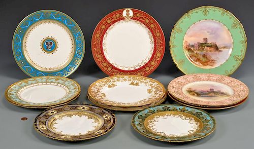 12 GILDED PORCELAIN CABINET PLATES12 389314