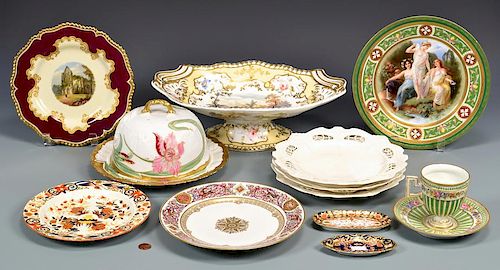 GROUP OF ENGLISH, FRENCH, GERMAN PORCELAIN,