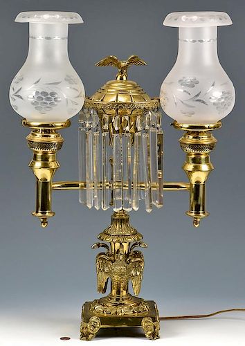 DOUBLE ARGAND LAMP WITH PELICAN