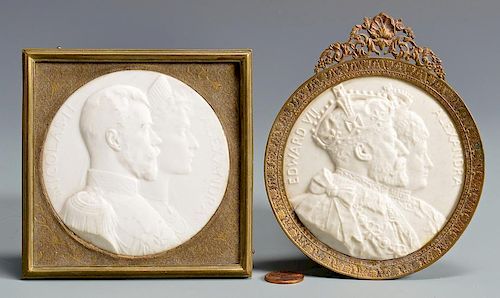 2 SEVRES PLAQUES OF ROYAL COUPLESTwo