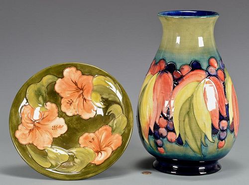 2 PCS. MOORCROFT POTTERY, VASE & BOWL1st