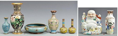 GROUP CHINESE PORCELAIN & CLOISONNE