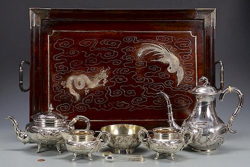 CHINESE EXPORT SILVER TEA SERVICE 389719