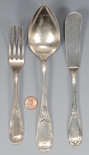 3 PCS. GA COIN SILVER FLATWARE,