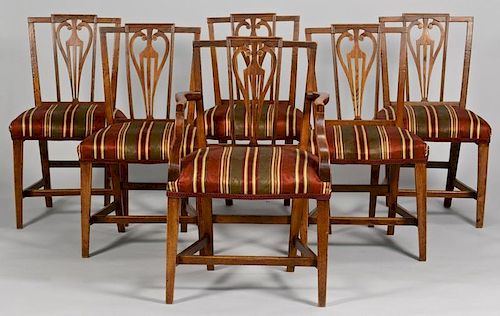 SET OF 6 ENGLISH DINING CHAIRS 38975b