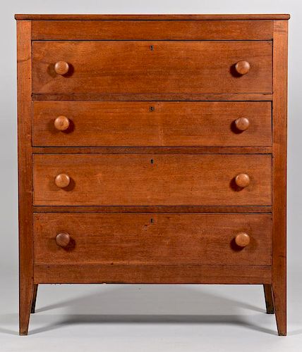 KNOX CO. TN WALNUT CHEST OF DRAWERS,