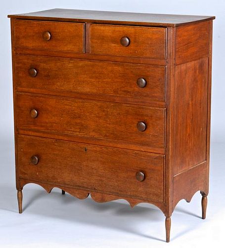 EAST TN WALNUT CHEST OF DRAWERS,