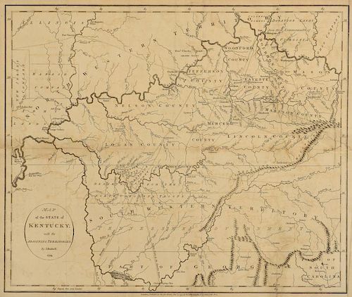 1794 MAP OF THE STATE OF KENTUCKY1794