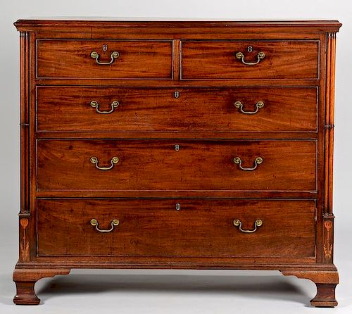 GEORGE III FLORAL INLAID CHEST 38984d