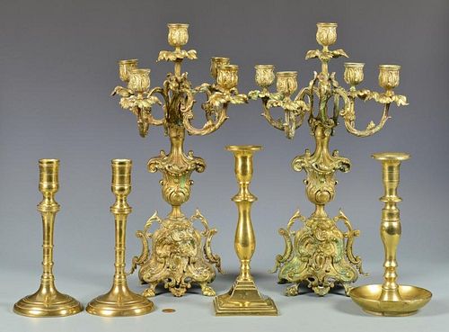 BRONZE CANDELABRA BRASS CANDLESTICKS1st 389858