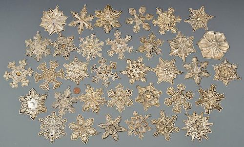 34 GORHAM STERLING SILVER SNOWFLAKES34