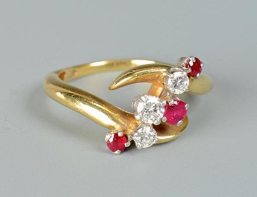 18K YELLOW GOLD PLAT RUBY AND DIAMOND 389875