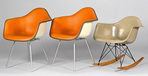 3 EAMES FOR HERMAN MILLER CHAIRS  3898cc