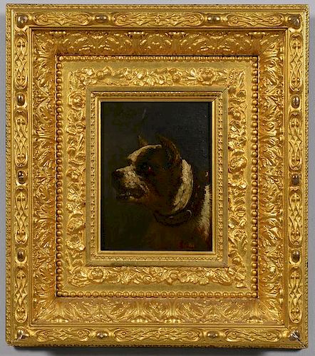 DOG PORTRAITOil on panel portrait