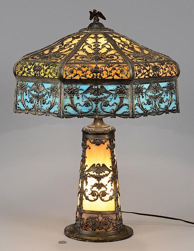 N W A S CO SLAG GLASS LAMP PATRIOTIC 389904