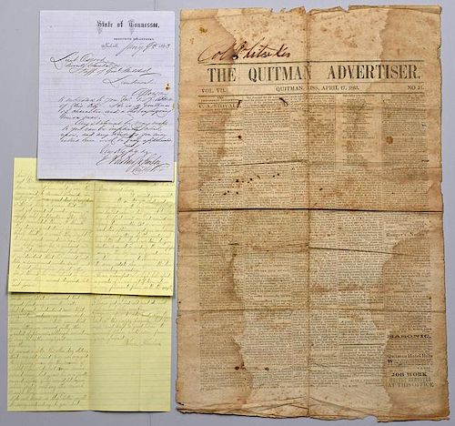 2 NASHVILLE CIVIL WAR LETTERS  38990c