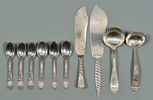 10 PCS TIFFANY, GORHAM, ETC. FLATWARE10