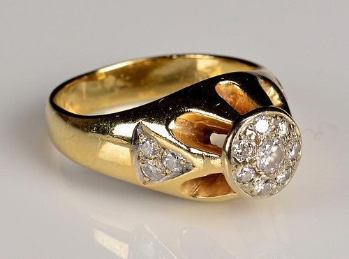 14K DIAMOND FASHION RING14k yellow