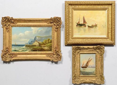 GROUPING OF 3 MARINE PAINTINGS1st