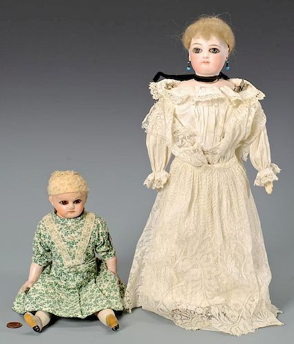 PAIR FRENCH BISQUE DOLLS    389a58