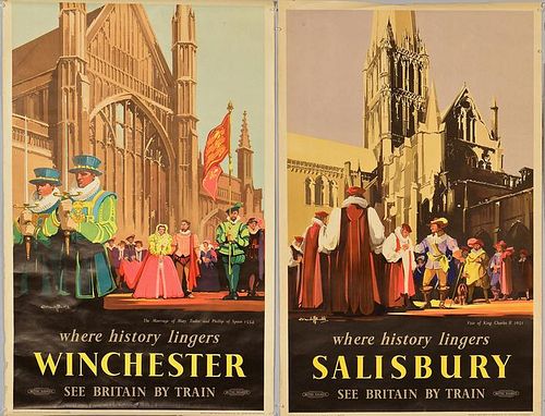 4 BRITISH RAILWAYS POSTERSFour mid-20th